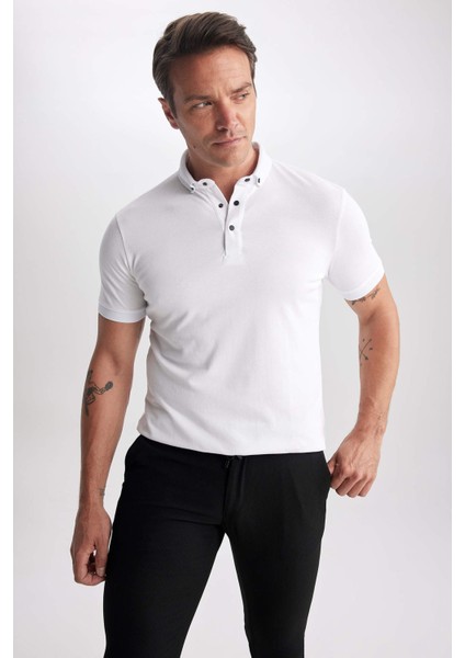 Slim Fit Polo Yaka Kısa Kollu Pamuklu Tişört T5259AZ23SP