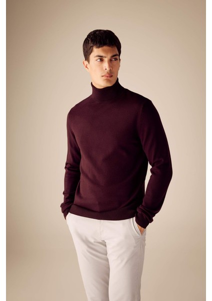 Slim Fit Dar Kesim Balıkçı Yaka Basic Düz Triko Kazak R1124AZ23WN modelleri