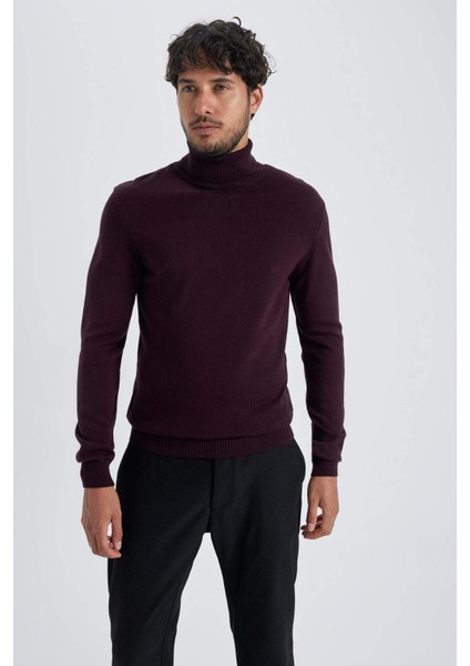 Slim Fit Dar Kesim Balıkçı Yaka Basic Düz Triko Kazak R1124AZ23WN indirimleri