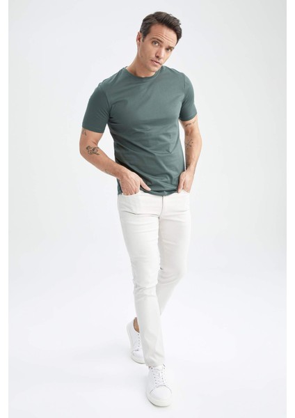 Regular Fit Premium Kalite Merserize Bisiklet Yaka Kısa Kollu %100 Pamuk Basic Tişört T5014AZ23SP