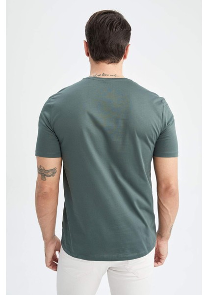 Regular Fit Premium Kalite Merserize Bisiklet Yaka Kısa Kollu %100 Pamuk Basic Tişört T5014AZ23SP