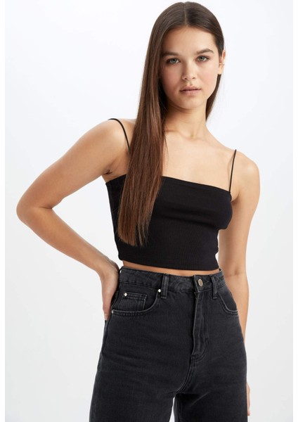 Coool Skinny Fit İp Askılı Pamuklu Crop Atlet U0358AZ23SM