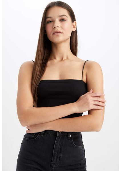 Coool Skinny Fit İp Askılı Pamuklu Crop Atlet U0358AZ23SM modelleri
