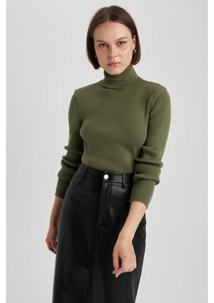 Slim Fit Balıkçı Yaka Kazak X7912AZ23AU fırsatları