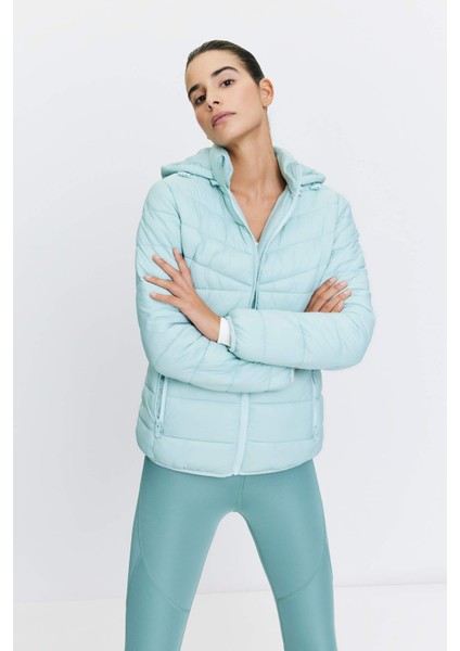 Fit Su İtici Şişme Mont Slim Fit Kapüşonlu Z0803AZ23SP