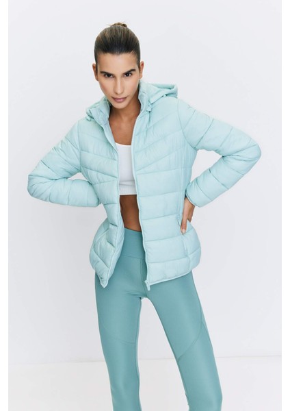 Fit Su İtici Şişme Mont Slim Fit Kapüşonlu Z0803AZ23SP