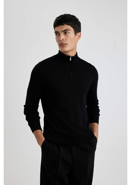 Slim Fit Yarım Balıkçı Yaka Triko Kazak U6917AZ23WN indirimleri