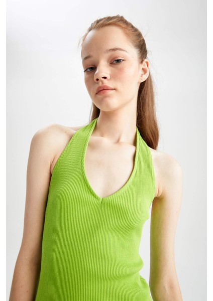 Coool Bodycon V Yaka Basic Kaşkorse Mini Elbise Y7479AZ22SM modelleri