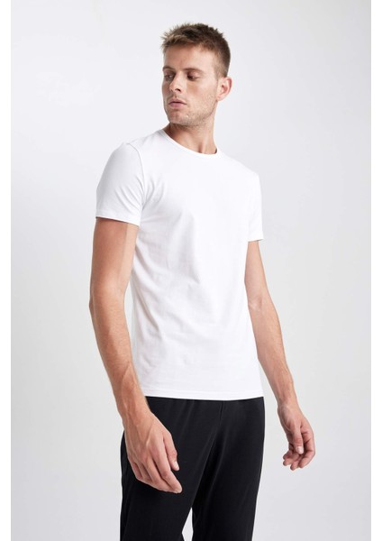 Slim Fit Bisiklet Yaka Basic Kısa Kollu Fanila L4885AZ23AU fırsatları