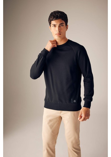 Regular Fit Basic Dokuma Etiketli Sweatshirt A5281AX23AU