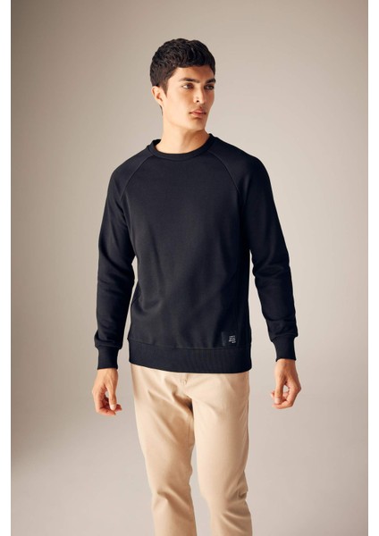 Regular Fit Basic Dokuma Etiketli Sweatshirt A5281AX23AU
