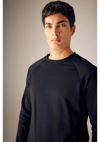 Regular Fit Basic Dokuma Etiketli Sweatshirt A5281AX23AU