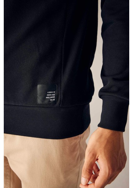 Regular Fit Basic Dokuma Etiketli Sweatshirt A5281AX23AU