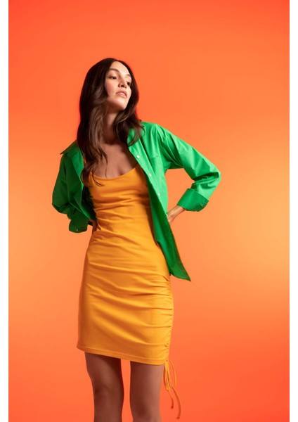 Coool Bodycon Basic Bağcık Detaylı Askılı Mini Elbise Y7690AZ22HS