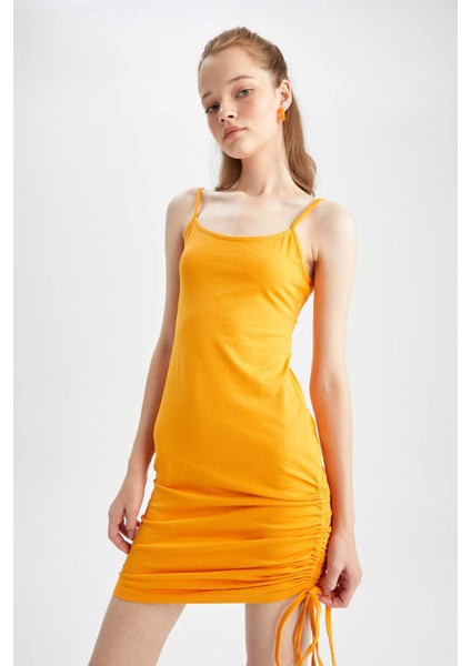 Coool Bodycon Basic Bağcık Detaylı Askılı Mini Elbise Y7690AZ22HS