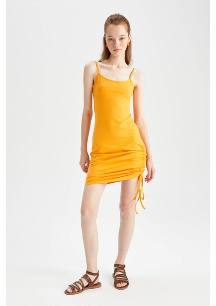 Coool Bodycon Basic Bağcık Detaylı Askılı Mini Elbise Y7690AZ22HS