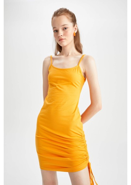 Coool Bodycon Basic Bağcık Detaylı Askılı Mini Elbise Y7690AZ22HS
