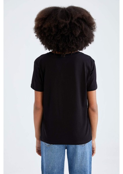 Regular Fit V Yaka Kısa Kollu %100 Pamuk Tişört M9545AZ22SP