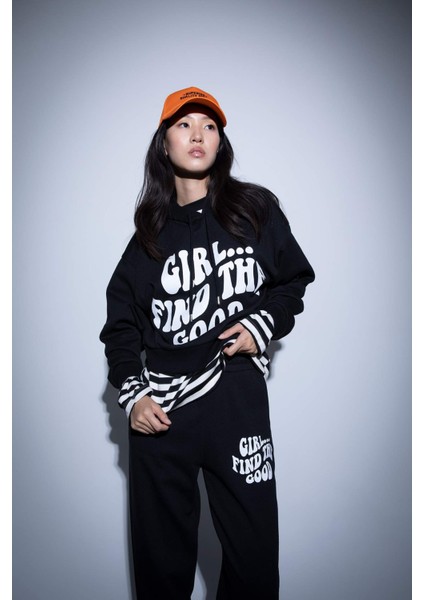 Regular Fit Kapüşonlu Kalın Sweatshirt Y7695AZ22WN
