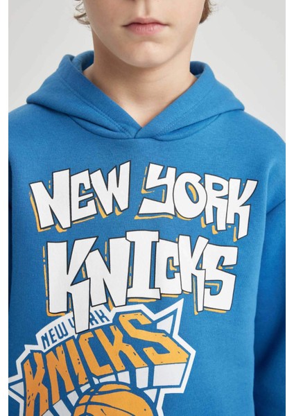 Erkek Çocuk NBA New York Knicks Kapüşonlu Kalın Sweatshirt B4793A823WN indirimleri