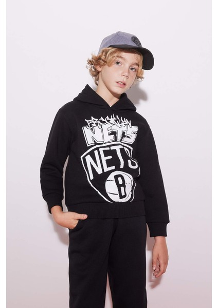 Erkek Çocuk NBA Brooklyn Nets Kapüşonlu Kalın Sweatshirt B4806A823WN fiyatları