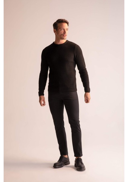 Regular Fit Bisiklet Yaka Triko Kazak N9902AZ22WN fiyatları