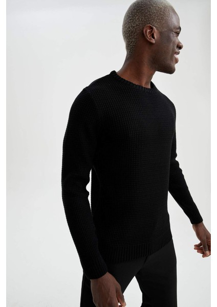 Regular Fit Bisiklet Yaka Triko Kazak N9902AZ22WN indirimleri