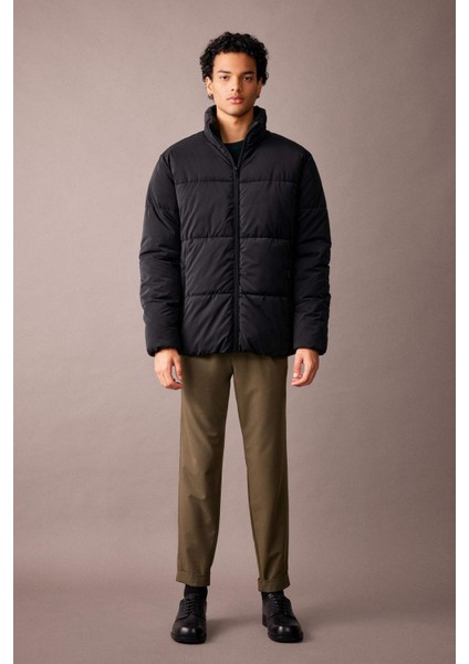 Slim Fit Şişme Mont Dar Kesim Dik Yaka Astarlı Fermuarlı Çift Cepli U4213AZ23AU fiyatları