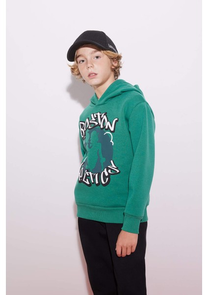 Erkek Çocuk NBA Boston Celtics Kapüşonlu Kalın Sweatshirt B4909A823WN