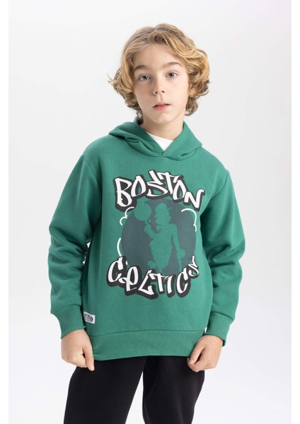 Erkek Çocuk NBA Boston Celtics Kapüşonlu Kalın Sweatshirt B4909A823WN fırsatları