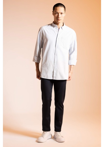 Slim Fit Uzun Kollu %100 Pamuklu Gömlek M7180AZ23SP