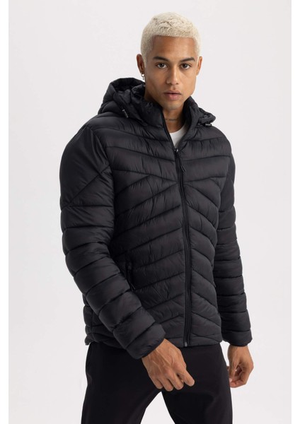 Fit Su İtici Slim Fit Kapüşonlu Şişme Mont A3034AX23AU