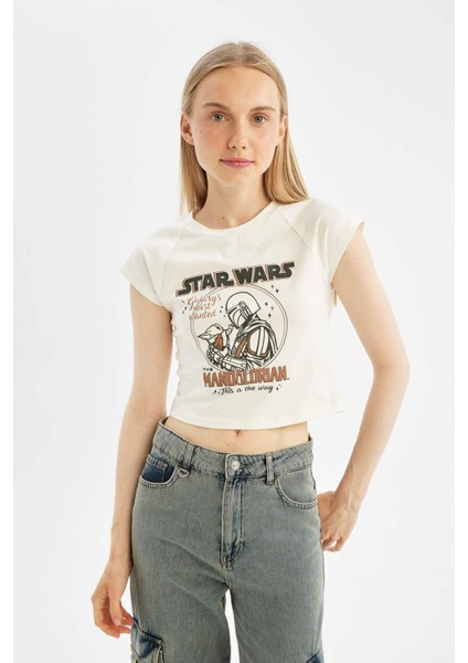 Coool Star Wars-Mandalorian Oversize Geniş Kalıp Bisiklet Yaka Kısa Kollu Tişört D1315AX24SM