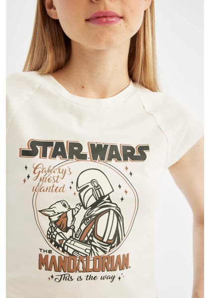 Coool Star Wars-Mandalorian Oversize Geniş Kalıp Bisiklet Yaka Kısa Kollu Tişört D1315AX24SM
