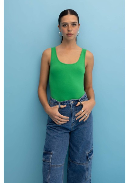 Slim Fit Dar Kesim U Yaka Basic Düz Atlet I1059AZ23SM modelleri