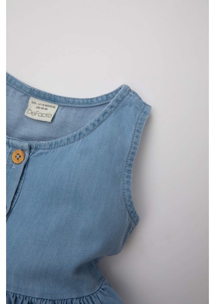 Kız Bebek Kolsuz Jean Elbise C3576A524SM