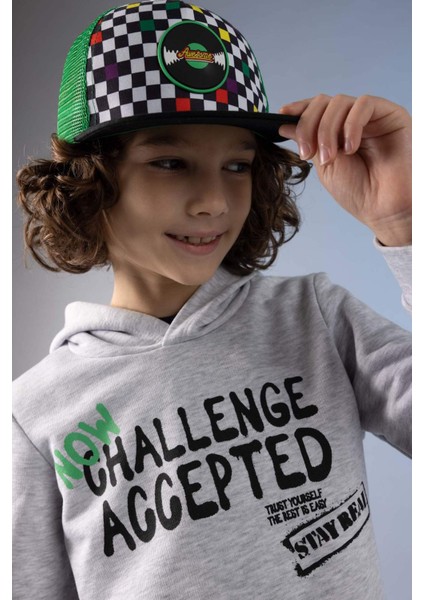 Erkek Çocuk Kapüşonlu Baskılı Sweatshirt Z4593A623SP