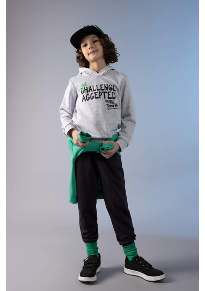 Erkek Çocuk Kapüşonlu Baskılı Sweatshirt Z4593A623SP