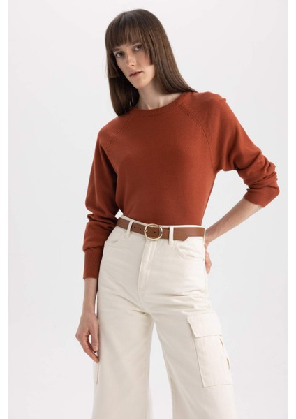 Regular Fit Bisiklet Yaka Kazak I6913AZ23WN indirimleri