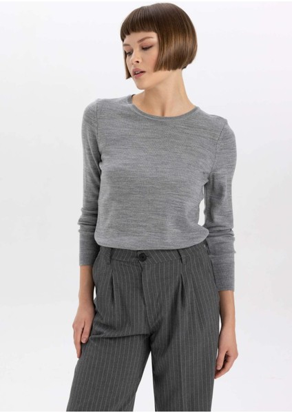 Regular Fit Bisiklet Yaka Kazak F7091AZ23WN