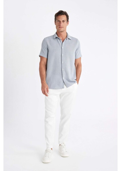Regular Fit Yazlık Polo Yaka Pamuklu Kısa Kollu Gömlek D2924AX24SM