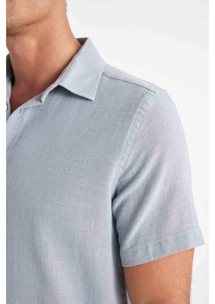 Regular Fit Yazlık Polo Yaka Pamuklu Kısa Kollu Gömlek D2924AX24SM