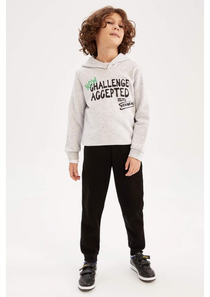 Erkek Çocuk Kapüşonlu Baskılı Sweatshirt Z4593A623SP