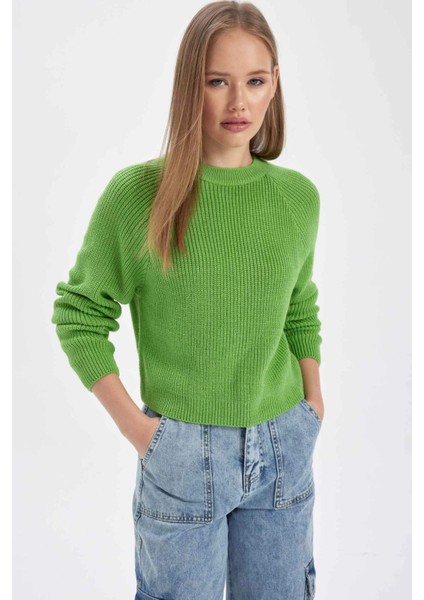 Coool Regular Fit Bisiklet Yaka Basic Düz Triko Kazak L2567AZ23WN