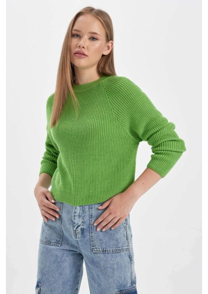 Coool Regular Fit Bisiklet Yaka Basic Düz Triko Kazak L2567AZ23WN