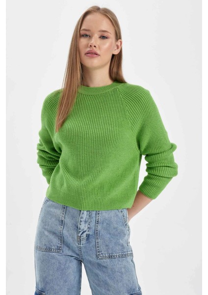 Coool Regular Fit Bisiklet Yaka Basic Düz Triko Kazak L2567AZ23WN