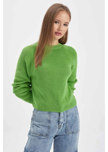 Coool Regular Fit Bisiklet Yaka Basic Düz Triko Kazak L2567AZ23WN