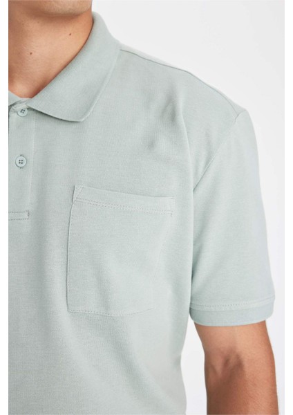 New Regular Fit Kısa Kollu Pike Basic Düz Polo Tişört D4610AX24SM