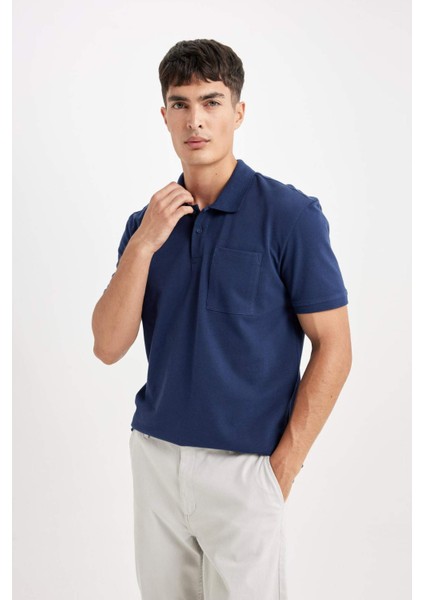 %100 Pamuk New Regular Fit Polo Yaka Kısa Kollu Pike Basic Düz Tişört D4610AX24SM fırsatları