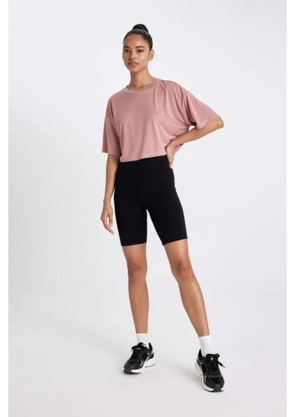 Fit Crop Bisiklet Yaka Sporcu Modal Kısa Kollu Tişört D2978AX24HS indirimleri
